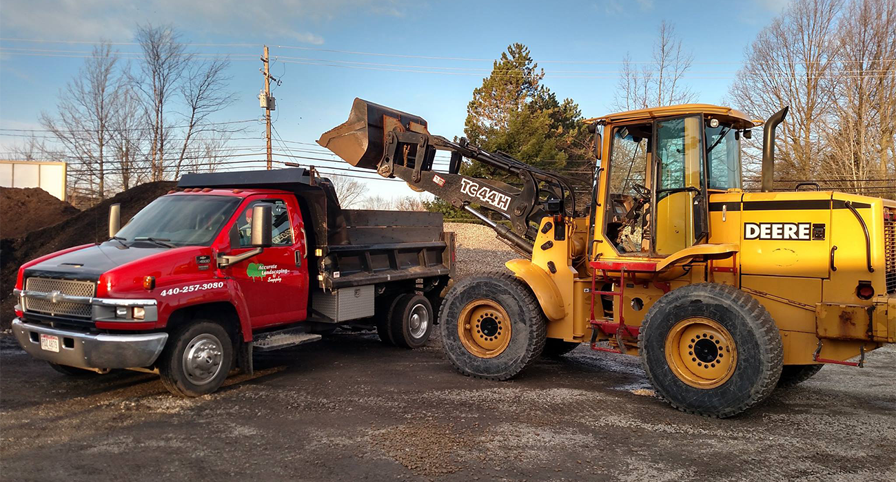 dump truck being loaded